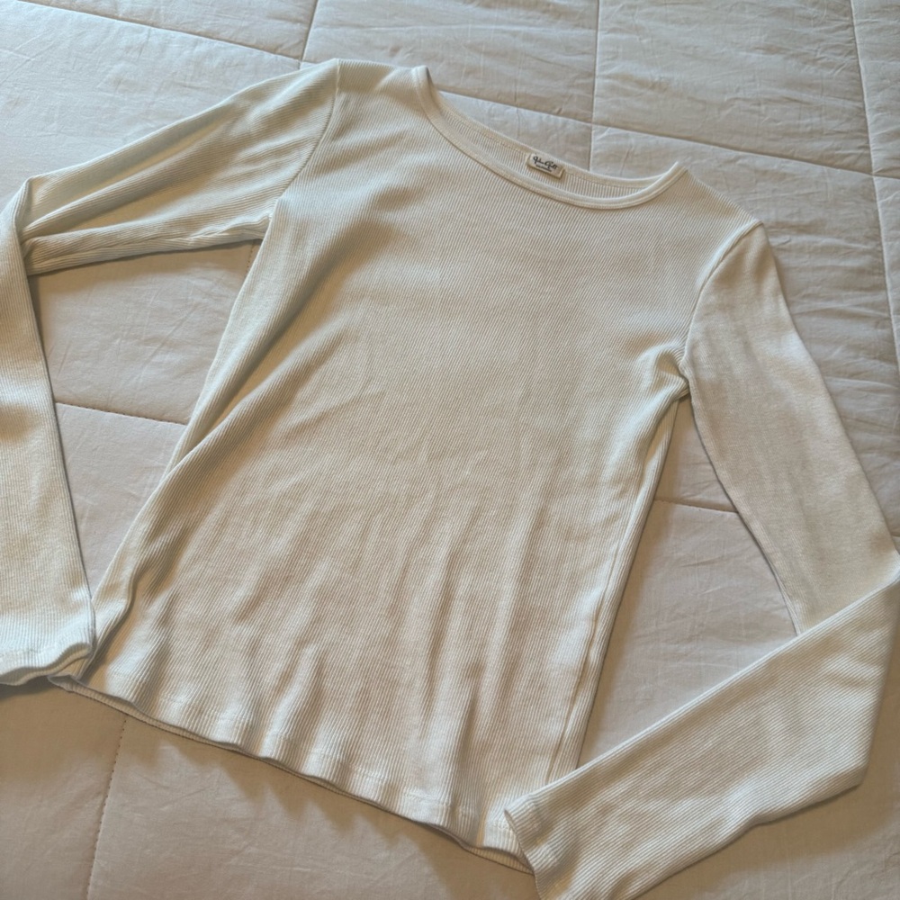 Brandy Melville Cream Long Sleeve Blouse